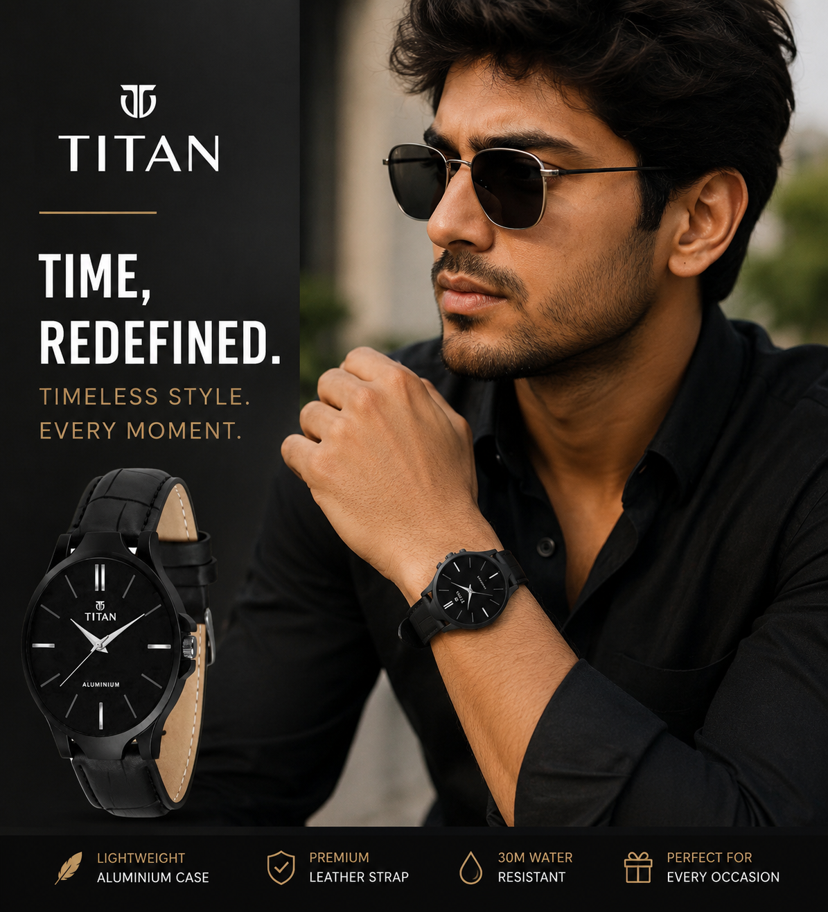Titan Men's Analog Leather Watch